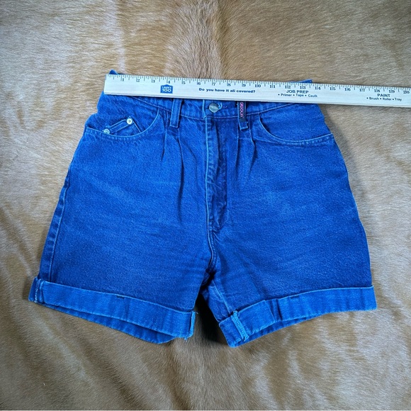 Sasson Vintage High Waisted Denim Cuffed Jeans in Deep Blue - Picture 5 of 8